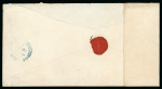 Stamp of Great Britain » 1841 1d Red 1850 (Jan) Envelope with two 1841 1d red brown tied by crisp "685" numerals of Wilton (Wiltshire) in green with matching green Wilton UDC below