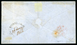 Stamp of Ceylon 1859 (Dec 29) Envelope from Pusilawe to England with 1857-59 4d rose and 6d on blued paper