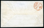 Stamp of Canada 1857 Envelope to England franked by 10d blue Cartier, neatly tied by target cancel to cover from Quebec