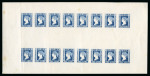 Stamp of India » 1854 Lithographs Spence 89-91 & 41-43: 1/2a se-tenant with 1a on lighter yellowish wove paper in three complete panes, in vermilion, blue and black