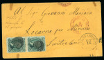 Stamp of United States 1868 Two single rate covers to Switzerland