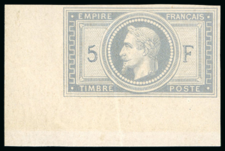 Stamp of France » Empire Lauré 1863-1870 1869, 5F Empire Lauré violet-gris non dentelé en