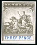 Stamp of Barbados 1892 Seal of Colonies 3d in 7 colour trials