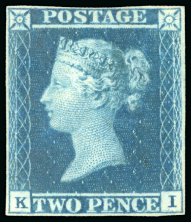 Stamp of Great Britain » 1841 2d Blue 1841 2d Blue pl.3 KI unused with close to fine margins, showing strong guide line through value