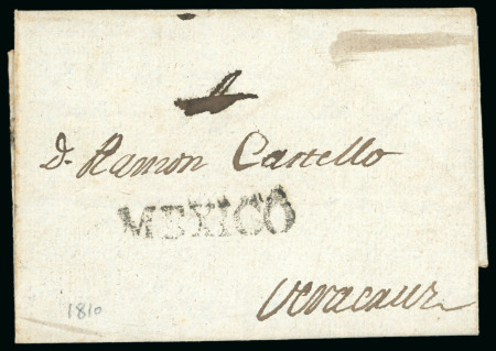 Stamp of Mexico 1810 Entire letter from Mexico City to Veracruz with contents of the War of Independence