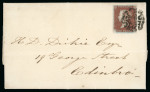 Stamp of Great Britain » 1841 1d Red 1842 (Sep 2) Entire with 1841 1d red pl.22 OB tied by distinctive "large diamond" Leeds Maltese Cross
