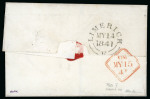 Stamp of Great Britain » 1840 1d Black and 1d Red plates 1a to 11 1841 1d Red pl.10 KA, close to large margins, on 1841 (May 14) wrapper tied by black distinctive Limerick Maltese Cross