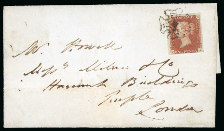 Stamp of Great Britain » 1841 1d Red 1842 (Jun 7) Entire from Welshpool (Wales) to London, with 1841 1d Red KA tied by distinctive MC