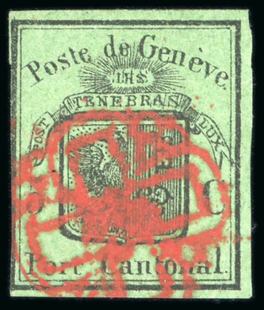 Stamp of Switzerland / Schweiz » Kantonalmarken » Genf 1848, Genf Grosser Adler, 5c gestempelt