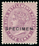 Stamp of Malaysia » Straits Settlements STRAITS SETTLEMENTS   QUEEN VICTORIA DEFINITIVES CROWN