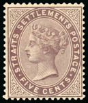 Stamp of Malaysia » Straits Settlements STRAITS SETTLEMENTS   QUEEN VICTORIA DEFINITIVES CROWN