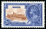 Stamp of Malta 1935 Silver Jubilee group of three with varieties incl. 1s mint with extra flagstaff