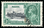 Stamp of Malta 1935 Silver Jubilee group of three with varieties incl. 1s mint with extra flagstaff