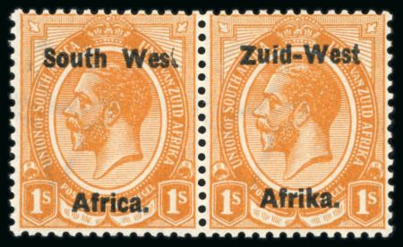 Stamp of South West Africa 1923 1/2d and 1s mint se-tenant pairs with "West" for "West" variety