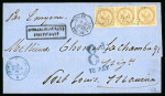 Stamp of Mauritius 1868 (Feb 2) Incoming entire from Réunion to Port
