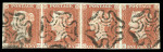 Stamp of Great Britain » 1841 1d Red 1841 1d Red pl.37 CG-CJ strip of four, close to good margins with neat strikes of the black MC