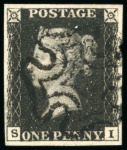 Stamp of Great Britain » 1840 1d Black and 1d Red plates 1a to 11 1840 1d black pl.6 SI, Maltese Cross in black