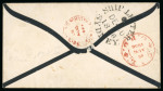 Stamp of India » 1854 Lithographs 1856 (Aug 20) Mourning envelope from Calcutta to New South Wales, Australia, franked with 1854 1a
