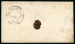 Stamp of Australia » Tasmania 1850 (Feb 18) Envelope from Launceston to California, USA, endorsed "Per Swan"