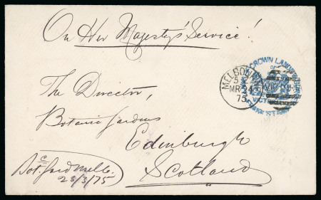 Stamp of Australia » Victoria 1875 (Mar 25) Envelope sent OHMS with "COMMR OF CROWN LANDS & SURVEY" coat-of-arms frank 