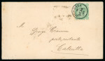Stamp of Kenya, Uganda and Tanganyika » British East Africa 1896 (Sep 14) Envelope from Mombasa to India with 1895-96 "On India" Provisional 2a6p tied by crisp Mombasa code A cds