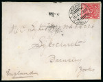 Stamp of Kenya, Uganda and Tanganyika » British East Africa 1901 (Aug 10) Envelope from Machakos to England with 1896-1901 1a tied