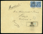 Stamp of Kenya, Uganda and Tanganyika » British East Africa 1900 (Nov 18) Envelope sent registered from Rabai to Germany, with 1896-1901 2 1/2a pair