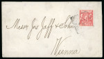 Stamp of Kenya, Uganda and Tanganyika » British East Africa 1899 (Feb 24) Commercial envelope sent underpaid from Mombasa to Austria with 1896-1901 1a