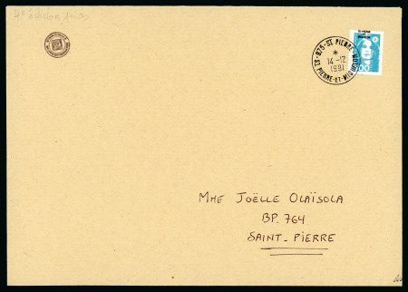 Stamp of Colonies françaises » St. Pierre et Miquelon 1991, Marianne du Bicentenaire Y&T n°525 sur pli administratif