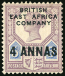 Stamp of Kenya, Uganda and Tanganyika » British East Africa 1890 Overprinted GB 1/2a on 1d, 1a on 2d and 4a on