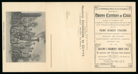 Stamp of Italy » Corrieri di Milano 1906, Cooperativa Fattorini, busta con intestazione