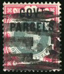Stamp of Great Britain » Officials Government Parcels: 1900 1s green & carmine with inverted overprint, used