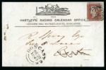 Stamp of Great Britain » Hand Illustrated and Printed Envelopes 1845 (Sep 20) "Hartley's Racing Calendar Office" printed envelope depicting horse racing at top, franked with 1841 1d red