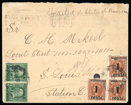 Stamp of United States » U.S. Possessions » Puerto Príncipe 1899 one of two covers with 1c value at 5c international mail rate. 
