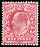 Stamp of Great Britain » King Edward VII » 1902-10 De La Rue Issues 1906 1d. perforated colour trial in blue-geranium,