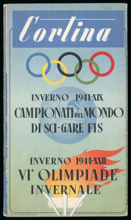 Stamp of Olympics » 1944 Cortina d'Ampezzo (Cancelled) 1944 Cortina travel brochure with last page showing legend for the cancelled 1944 Winter Games in Cortina with Olympic Rings