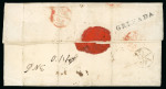 Stamp of Grenada 1785 (Mar 19) Entire letter to Glasgow rated 1/2 and 1/- , showing on reverse fine "GRENADA" second type handstamp