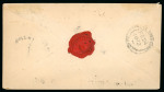 Stamp of Canada 1872 (Feb 23) Envelope to Clinton, Ontario, bearing Small Queen 3c dull red and pair of 1c orange, registered