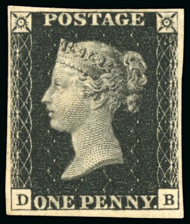 Stamp of Great Britain » 1840 1d Black and 1d Red plates 1a to 11 1840 1d black pl.6 DB unused, fine to large margins
