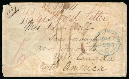Stamp of Canada 1850 (11 Mar.) Stampless envelope to Scarborough (near