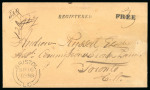 Stamp of Canada 1858 (16 Sept.) Stampless envelope sent free and registered