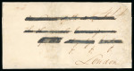 Stamp of Bahamas 1836 Entire to London rated 4/4 showing a good strike of the straight-line "BAHAMAS" hs