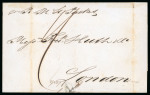 Stamp of Bahamas 1842 Entire from Vera-Cruz to London and sent via the Bahamas, flap with good straight-line "BAHAMAS" hs 