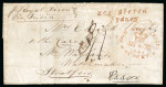 Stamp of Australia » New South Wales 1849 (May 30) Front (and part back) with two-line "Registered / Sydney." handstamp
