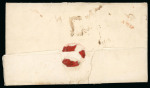 Stamp of Australia » New South Wales 1843 (Aug 18) Entire sent registered to Tasmania bearing a fine strike of the framed "PAID AT / PORTLAND" in red