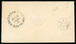 Stamp of Australia » New South Wales 1860 (Jul 12) Envelope from Sydney "per Benares" to Yorkshire, bearing 1854-59 Diadem 6d greyish-brown