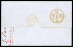 Stamp of Turks and Caicos Islands 1849 (Apr 10) Wrapper (slightly truncated at right) from Turks Island showing a fine strike of "Bahamas / ship letter" handstamp