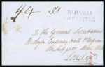 Stamp of Turks and Caicos Islands 1849 (Apr 10) Wrapper (slightly truncated at right) from Turks Island showing a fine strike of "Bahamas / ship letter" handstamp