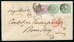 Stamp of Great Britain » 1854-1900 Postal History of the Perforated Line Engraved and Surface Printed Issues 1858 (March 17th) envelope from London to Bombay via