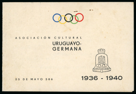 Stamp of Olympics » 1940 Garmisch-Parternkirchen (Cancelled) 1940 Uruguayan-German Cultural Association meeting folded card programme, August 1940